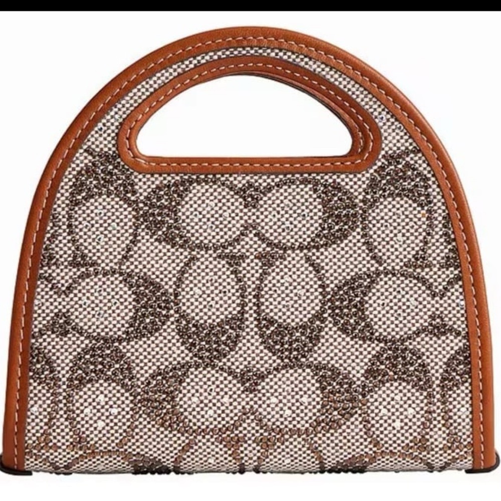Coach Crystal signature jacquard card case